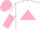 White, pink triangle, white and pink halved sleeves, pink cap