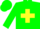 Green, yellow cross, green cap