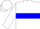 White, blue hoop, white cap