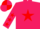 Rose body, red star, rose arms, red stars, rose cap, red quartered