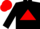 Black, Red Triangle, Red Cap