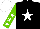 Black, white star, light green sleeves, white stars, white cap