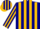 Navy blue, gold stripes