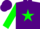 Purple, green star, green sleeves, purple stars on sleeves
