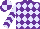 Purple, lavender diamonds, lavender sleeves, purple chevrons, purple and lavender quartered cap