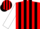 Red and black stripes, white sleeves, red and black striped cap