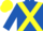 Royal blue, yellow cross belts, yellow cap