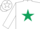 White, dark green star