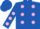 Royal blue, pink spots