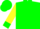 Green, green cuffs on yellow sleeves