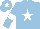 Light blue, white star, armlets and star on cap