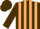 Dark brown, bronze and beige stripes, dark brown cap