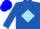 Royal blue, sky blue diamond, sky blue diamond on royal blue sleeves, blue cap