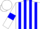 White body, blue striped, white arms, blue armlets, white cap, blue striped