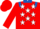 Red, white stars, royal blue collar and epaulets, red cap