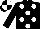 Black, White Dots, Black And White quartered Cap