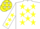 White, yellow stars and 'moreno', yellow stars on slvs