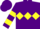 Purple,yellow diamond belt, yellow bars on sleeves