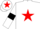 White body, red star, white arms, black armlets, white cap, red star