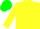 Yellow body, big-blue hooped, yellow arms, green cap