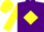 Purple, yellow diamond, yellow sleeves and cap