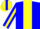 Blue, yellow panel, yellow band on sleeves