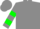 Grey and green blocks, green hoops on sleeves