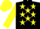 Black, yellow stars, yellow sleeves, yellow cap
