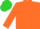 Orange body, orange arms, lime green cap