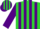 Lime green, purple stripe on front, purple stripes on sleeves