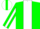 Green, white stripe