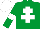 Emerald green, white cross of lorraine, armlets and cap