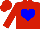 Red, blue heart, red cap