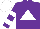 purple, white triangle, white hoops on sleeves, white cap