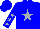 Blue, silver star, silver stars on sleeves, blue cap