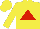 Yellow, red triangle