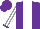 Purple, white stripe, striped sleeves, purple cuffs and cap
