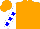 Orange, white and blue squares on slvs
