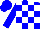 Blue and white checked