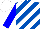 Royal blue and white diagonal stripes, blue sleeves, white cap