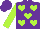 Purple, lime green hearts, lime green slvs