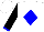 White, blue diamond, blue cuffs on black sleeves