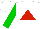 White, red triangle , green sleeves