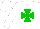 White, green maltese cross