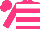 Hot pink, black & white bars, hot pink cap