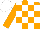 Orange and white blocks, white cap
