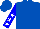 Royal blue, white stars on blue sleeves
