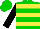 Green, yellow hoops, black sleeves