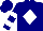 Navy, white diamond, white bars on sleeves