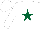 White, dark green star, white cap